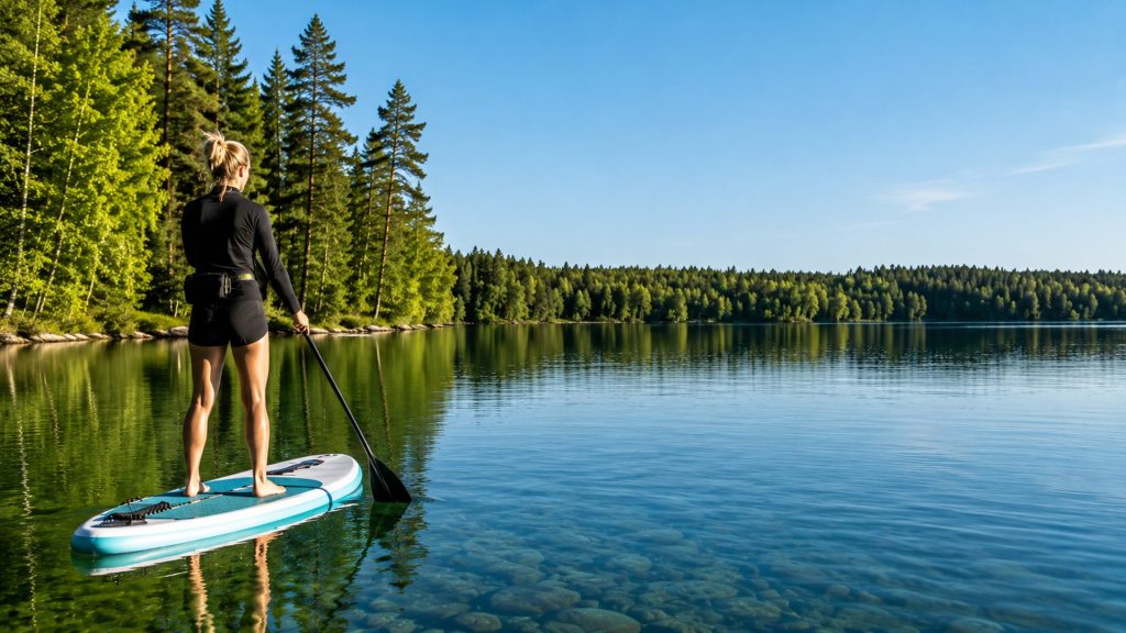 Paddla SUP och andra kanoter på Delsjön